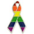 thumbnail image 1 of PinMart Épinglette à Revers en Émail avec Ruban de Sensibilisation à la Fierté LGBT Gay, 1 of 4