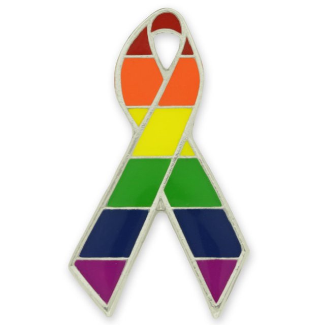 PinMart Épinglette à Revers en Émail avec Ruban de Sensibilisation à la Fierté LGBT Gay
