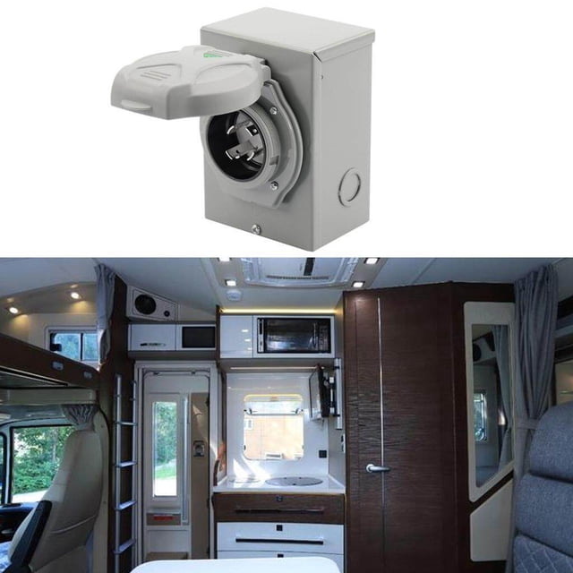 tredstone RV Power Outlet Panel Box Electrical Receptacle Panel 30Amp NEMA L14 30