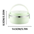 thumbnail image 3 of Contenant Alimentaire Isolé, Contenant pour Préparation de Repas, Boîte Bento Circulaire en Acier Inoxydable pour le Dîner au Bureau, 1 Unité, 3 of 6