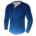 thumbnail image 1 of FAIWAD Plus Size Tops for Men Long Sleeve Button Pullover Casual Slim Comfy Basic Stretch Workout Shirts, 1 of 4