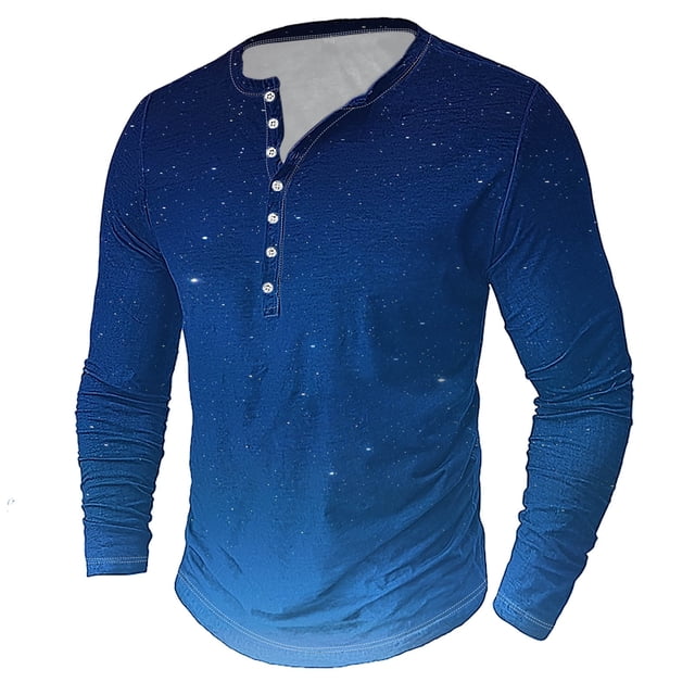 FAIWAD Plus Size Tops for Men Long Sleeve Button Pullover Casual Slim Comfy Basic Stretch Workout Shirts