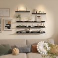 thumbnail image 4 of Wall Mounted Floating Shelves Set of Rustic Wood Wall Shelves for Bathroom Bedroom Kitchen Living Room Storage and Decoration Picture Ledge, 4 of 6