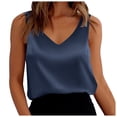 thumbnail image 1 of Blouses Sans Manches en Satin Coupe Ample Col en V - Polyester, Imprimé, Plusieurs Tailles, 1 of 6
