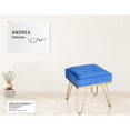 thumbnail image 4 of Jessar - Velvet Ottoman/Footstool with Metal Base, 15.7" x 15.7" x 17.3", Blue, 4 of 4