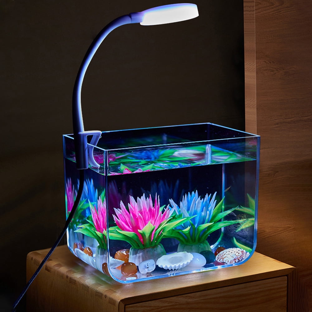 Small Fish Tank Ultra-Clear Rimless Desktop Aquarium Kit, 3.0x4.1x4.9"/ 5.1x5.1x5.9" - Starter Fish Tank with Light, Room Decor Gift for Betta