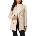thumbnail image 1 of Manteau Caban d'Hiver pour Femmes à Manches Longues, à Double Boutonnage, à Boutons, TP Beige, 1 of 6