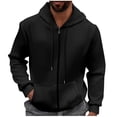 thumbnail image 2 of LOVZFMLL Jackets for Men's Solid Color Hooded Cardigan Loose Casual Sports Zipper Sweatshirt Jacket, 2 of 9