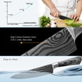 thumbnail image 5 of 5inch Japanese Utility Knife Kitchen Chef Knife Shrap High Carbon Steel Damascus Laser Paring Knife with Cover Cooking Tool, 5 of 5