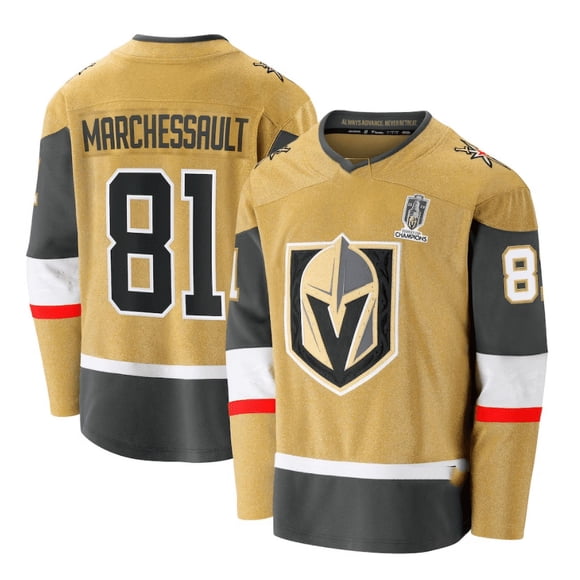 Chandail de Hockey pour Hommes et Femmes Vegas Golden Knights MARCHESSAULT 81# STONE 61# EICHEL 9# Chandail de Joueur de Sport pour Jeunes