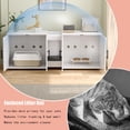 thumbnail image 4 of BeesClover Wooden Cat Litter Box Enclosure for 2 Cats, Double Compartment Hidden Litter Box, White Modern Design Cat House, 4 of 5