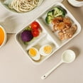 thumbnail image 3 of Assiette à Souper Compartimentée en Céramique 9,64 Po x 6,1 Po, Compatible Micro-Ondes, Compatible Lave-Vaisselle, Motif Jaune Vert Blanc, 3 of 7