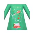 thumbnail image 4 of Robe Fille Verte de Noël Renne Père Noël Cadeau Cheminée 4 Ans, 4 of 5