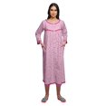 thumbnail image 4 of Moomaya Coton Femme Longueur Genou Manches 3/4 Chemise de Nuit Imprimée Tenue de Nuit, 4 of 5