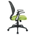 thumbnail image 3 of Screen Back Chair with Green Mesh Flip Arms and Silver Accents, 3 of 7
