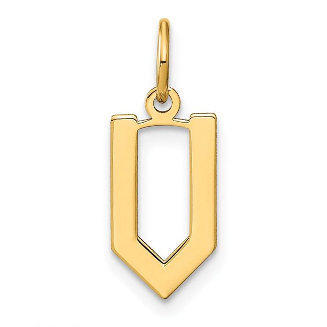 Diamond2Deal 14K Yellow Gold Letter V Initial Pendant for Women
