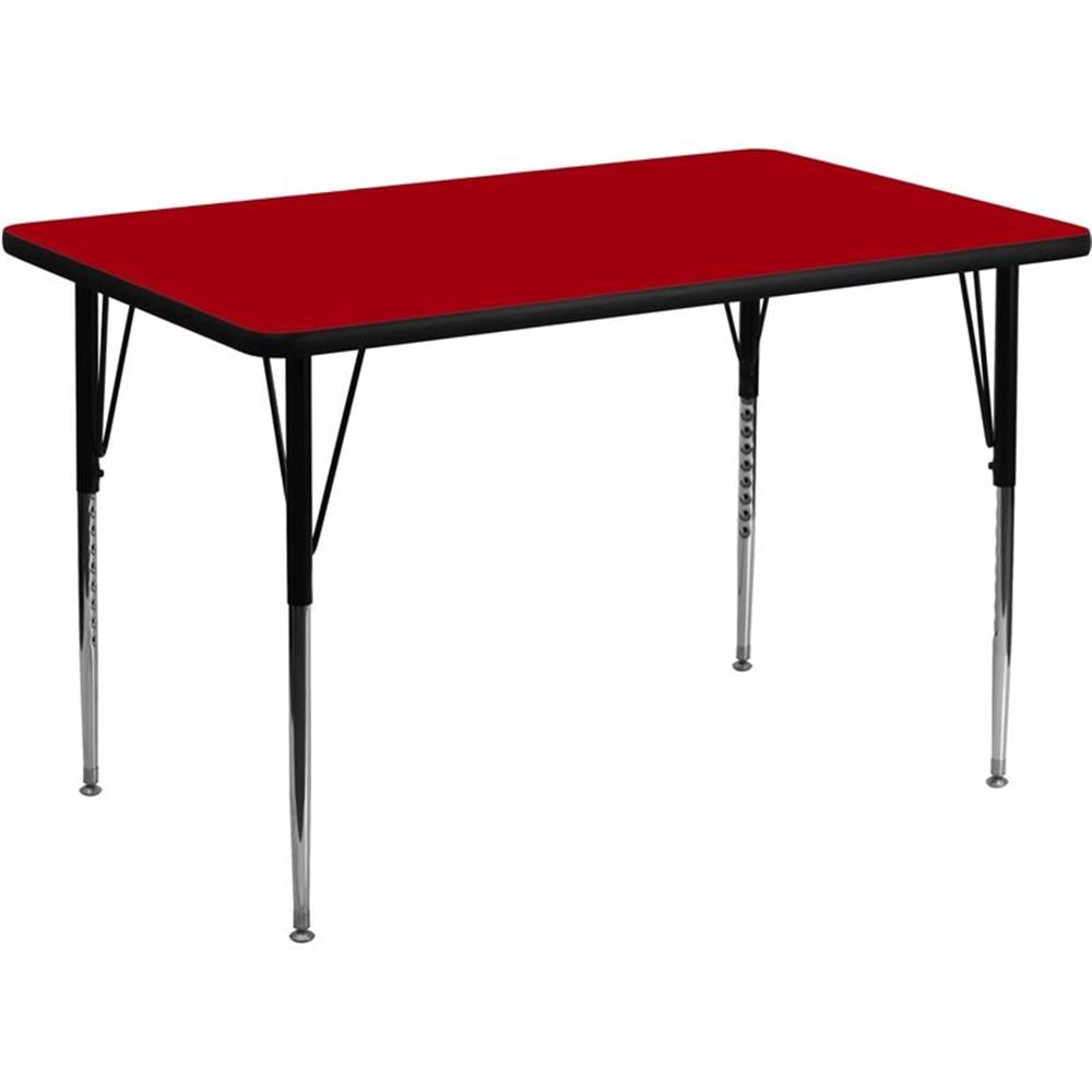 Pemberly Row 31" x 48" x 30" Thermal Fused Laminate Top Activity Table in Red