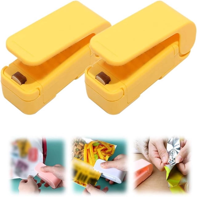 EGNMCR Mini Scelleuse Portative à Main pour Sacs en Plastique, Machine de Scellage pour Collations, 2 Pcs Machine de Scellage