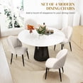 thumbnail image 4 of HOMCOM Dining Chairs Set of 4 Kitchen Chairs with Metal Legs Cream White, 4 of 10