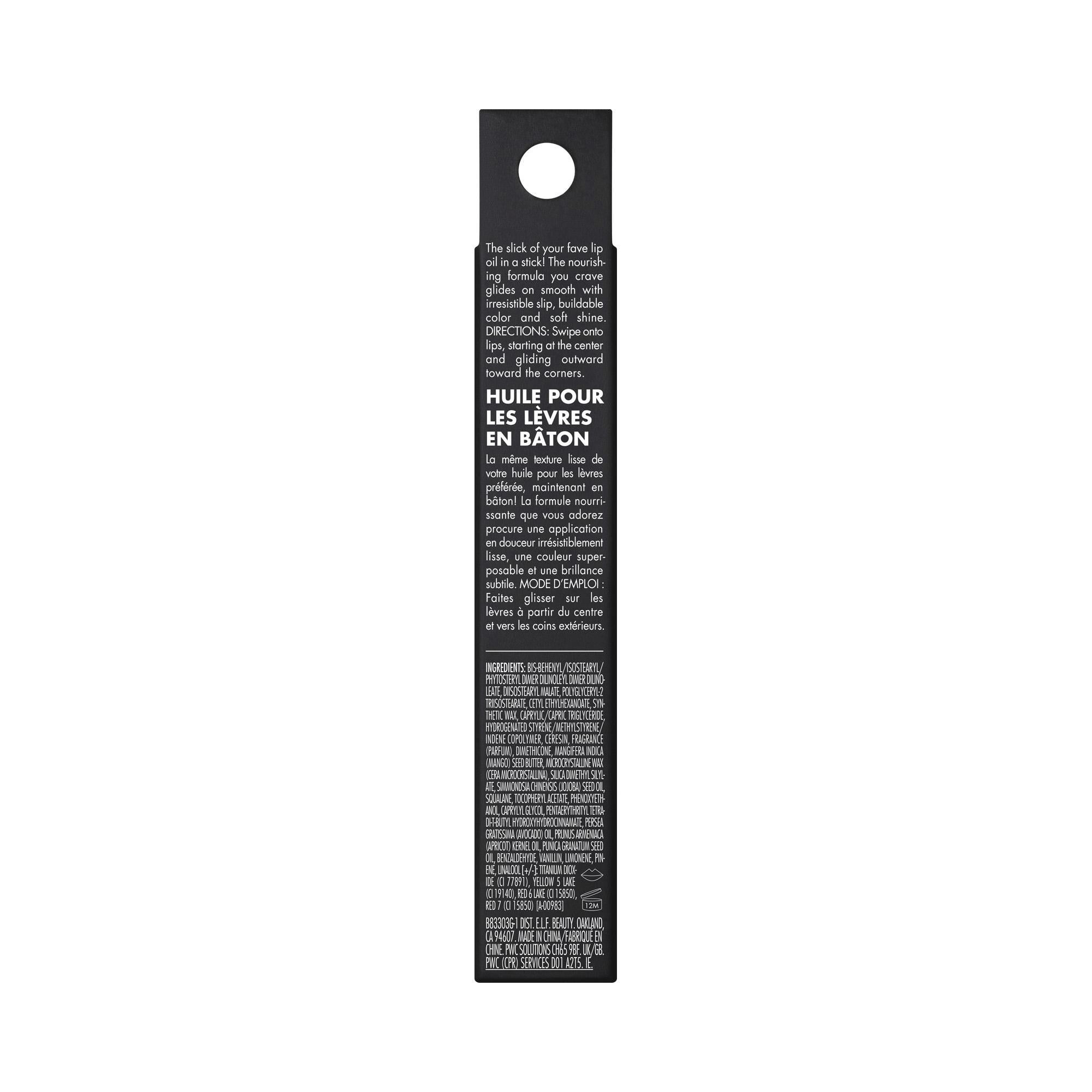 e.l.f. Cosmetics Glow Reviver Lip Oil Stick, Pink-Me Energy, 3.4 g