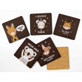 thumbnail image 2 of Inkdotpot Ensemble de 6 sous-Verres à Boisson Faciles à Nettoyer Base en Liège Carrée de 4 Pouces - Réutilisable - Animaux, 2 of 8