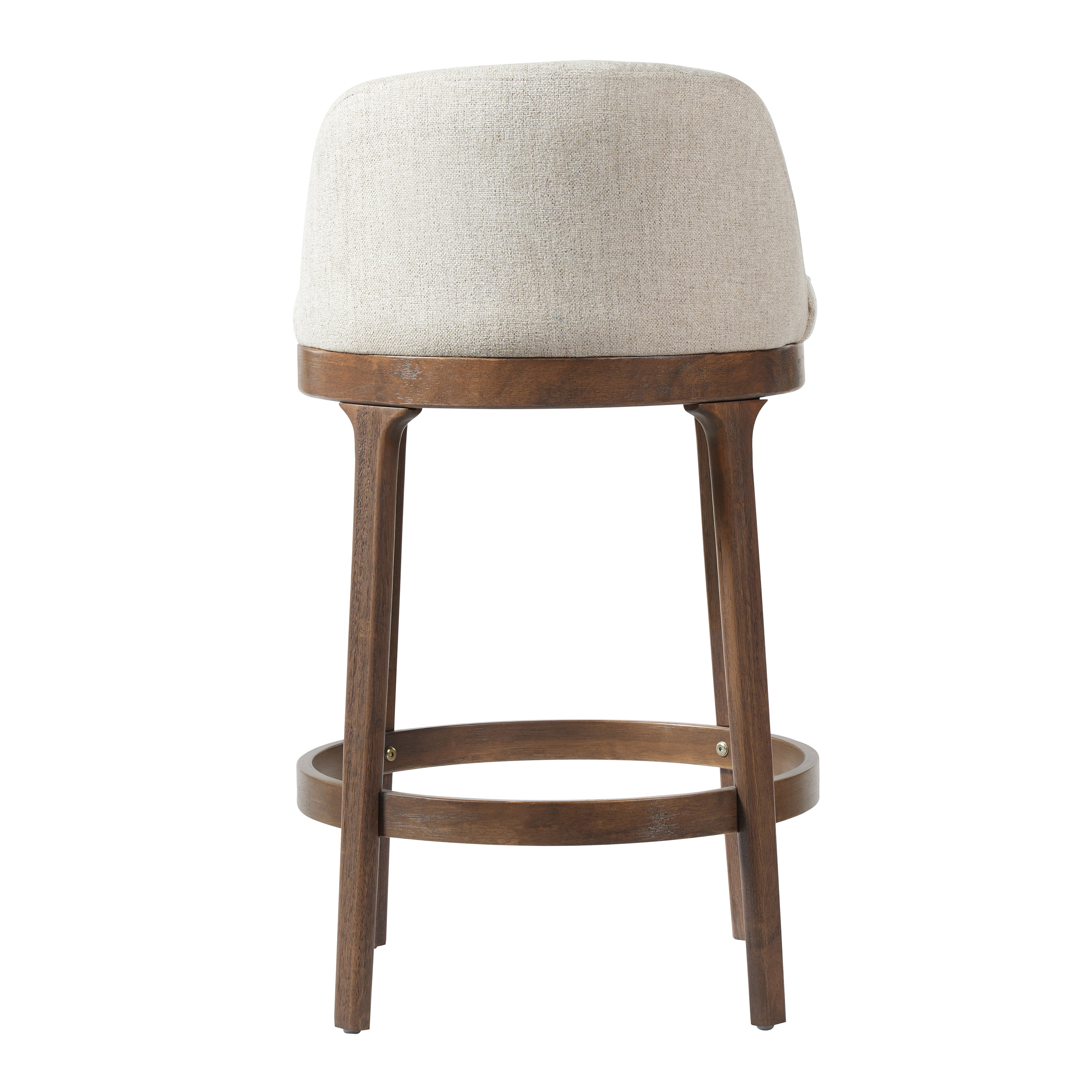 Ensemble de 2 tabourets de bar hauts Chloe de Noble House, siège rembourré beige, noyer et beige