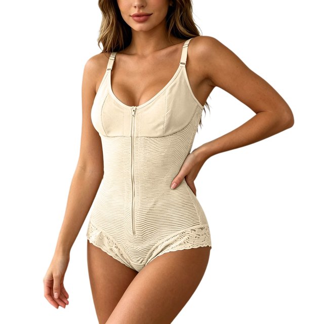 Seamless Shapewear Bodysuit Control Sculpting Lace Thong Jumpsuit, For Outdoor Activities