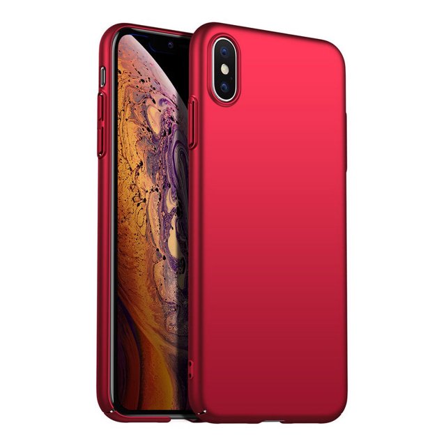 PANDACO Étui Rigide Métallique Rouge pour iPhone TP Max