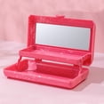thumbnail image 3 of Limited Time Deal Iumwxz Makeup Box with Mirror Accessory Storage Box Portable Travel Cosmetics 2 Layer Folding Storage Bag Compact and Portable Suitable for Student Girls Room Decor, 3 of 7