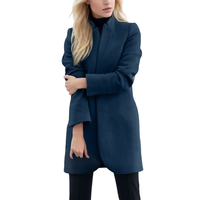 Women's Long Coat Solid Open Front Cardigan Jacket with Short Sleeve Design