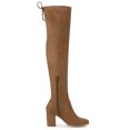 thumbnail image 3 of Unique Bargains Bottes Cuissardes à Talon Épais à Bout Rond pour Femme Brun 5,5, 3 of 8