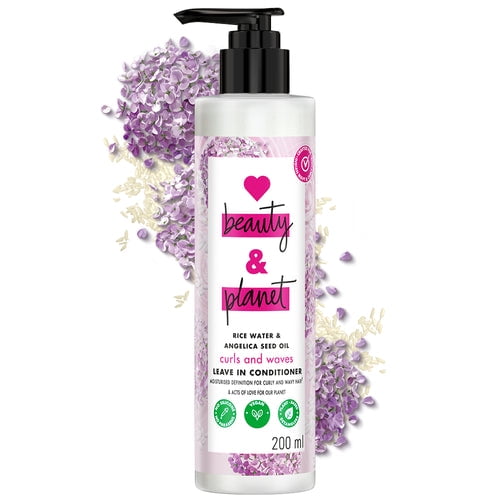 Love Beauty and Planet Revitalisant Sans Rinçage à l'Eau de Riz et à l'Huile de Graines d'Angélique Sans Silicone 200 ml