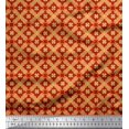 thumbnail image 1 of Soimoi Rayon Crepe Fabric Check & Moroccan Ethnic Printed Fabric 1 Yard 46 Inch Wide, 1 of 3