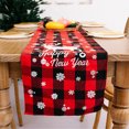 thumbnail image 4 of Xmas Table Runner Washable Red Plaid Tablecloths Printed Rectangle Placemat Kitchen Birthday Home Living Room Decorations Xmas Tree, 4 of 9