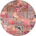 thumbnail image 1 of Ahgly Company Indoor Round Abstract Dark Salmon Pink Patchwork Area Rugs, 6' Round, 1 of 6
