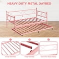 thumbnail image 3 of AKDSteel Metal Twin Daybed, Sofa Bed Frame with Steel Slat Support, Multifunctional Day Bed for Living Room, 3 of 8