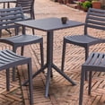 thumbnail image 2 of Compamia Sky Square Folding Table 24 inch Polypropylene Resin with Folding Top, Dark Gray (1 Count), 2 of 8