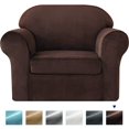 thumbnail image 1 of Housse de Canapé Extensible en Velours 4 Pcs 2024, Housse de Protection Séparée pour Coussins (Canapé Sable), 1 of 6