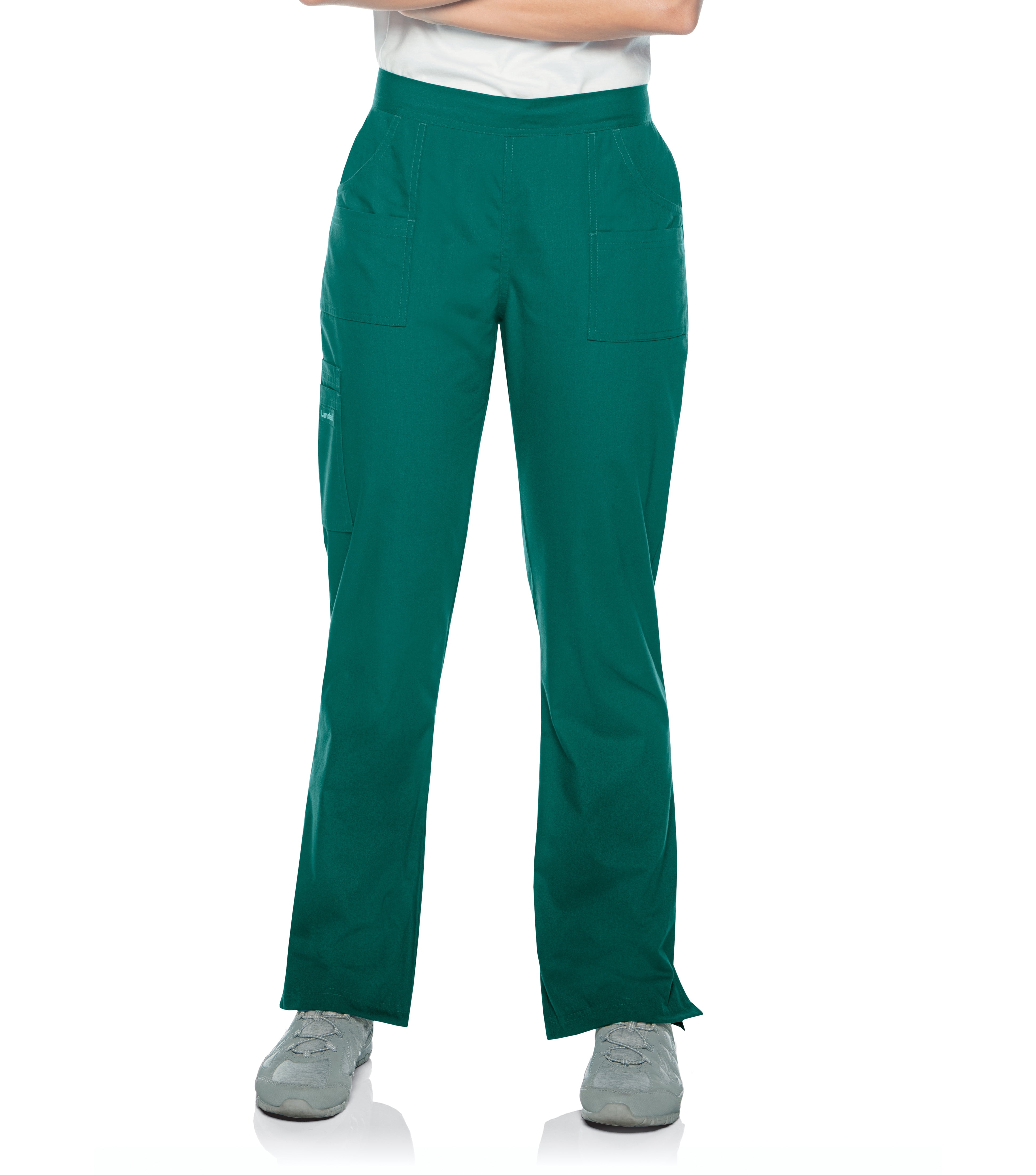 Landau Essentials Scrub Pants for Women: 9 Pockets, Modern Tailored Fit, Drawstring / Elastic Waist, Straight Leg 8380