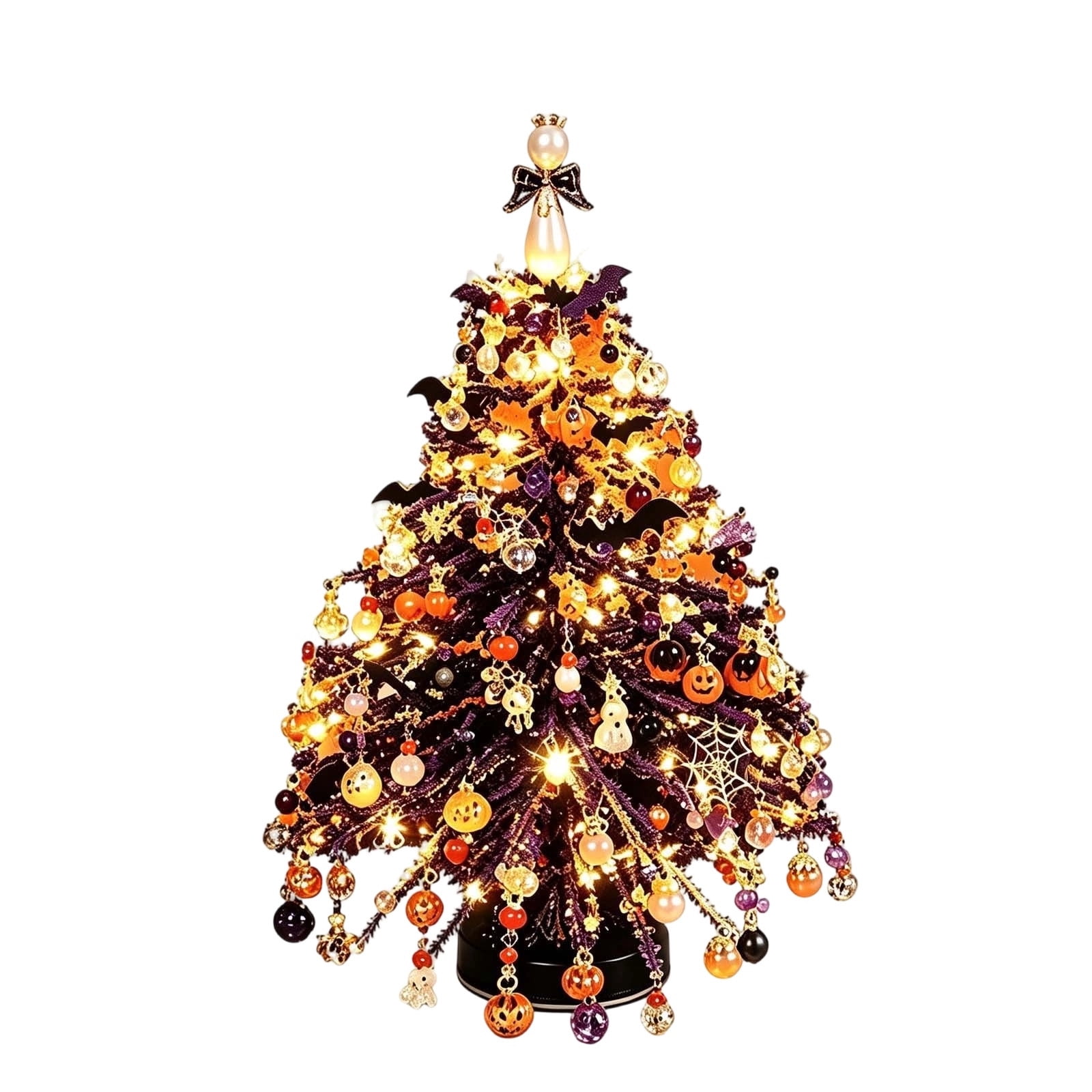 Small Craft Clips Werulen DIY Tabletop Mini Christmas Tree Kit, Flocked Small Xmas Tree ...