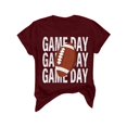 thumbnail image 4 of Charmgo Haut pour Femmes Tendance T-Shirts Jour de Match T-Shirt Imprimé 2D pour Femmes Manches Courtes Col Rond T-Shirt Mode Léger Doux Tenue Décontractée Vêtements pour Femmes Football Vin m, 4 of 4
