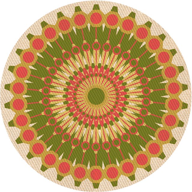 Ahgly Company Machine Washable Indoor Round Transitional Dark Bisque Brown Area Rugs, 5' Round