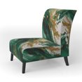 thumbnail image 3 of Designart « Cascade Sereine en Vert et Or II » Fauteuil d'Appoint Rembourré Vert à Fluidité Abstraite - Fauteuil Moderne pour Salon, 3 of 7