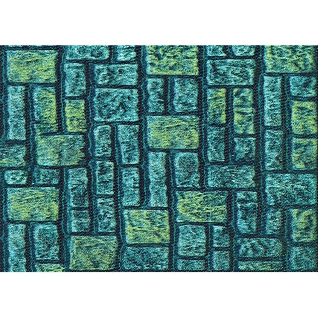 Ahgly Tapis Rectangulaire Lavable en Machine Intérieur Transitionnel Bleu Profond, 6 Pieds x 9 Pieds