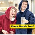 thumbnail image 3 of Huggle Hoodie, Ultra Plush Adult Blanket, Red, One Size, 3 of 4