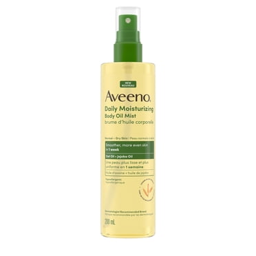 Aveeno Daily Moisturizing Body Oil Mist with Oat and Jojoba Oil for Dry, Rough, Sensitive Skin, Lightweight, Non-Greasy, Body Spray, Paraben, Silicone and Phthalate-Free, 200 mL