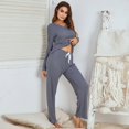 thumbnail image 2 of Ladies Casual Long-sleeved Plus Size Pajamas Suit Home Service, 2 of 8