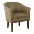 thumbnail image 1 of HomePop Fauteuil d'Appoint Transitionnel en Bois et Similicuir, Brun, 1 of 12