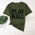 thumbnail image 3 of 2021 Femmes Concise Mode Lettre Imprimé Cou Manches Courtes Tops T-shirt pour les Femmes, 3 of 4