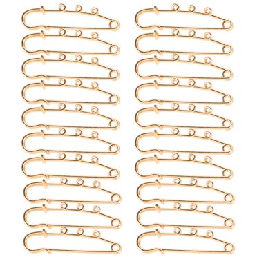 WHAMVOX 20Pcs Fashion Safety Pins Safety Pin Brooch Electroplated Finish Golden Anti-exposure for Women Clothing